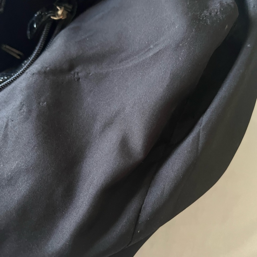 Nicole Miller Glossy Black Croc Shoulder Bag - Picture 8 of 11